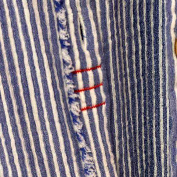 Free People Blue Stripe Button Down Size XS - Picture 5 of 8